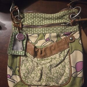Fossil Green and Brown Women's Bag